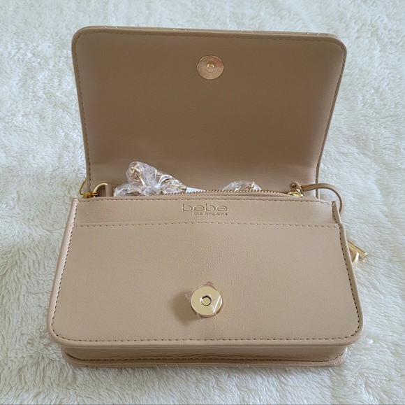 bebe Chica👩 Stud Crossbody Bag in Beige - NWT - Picture 9 of 16